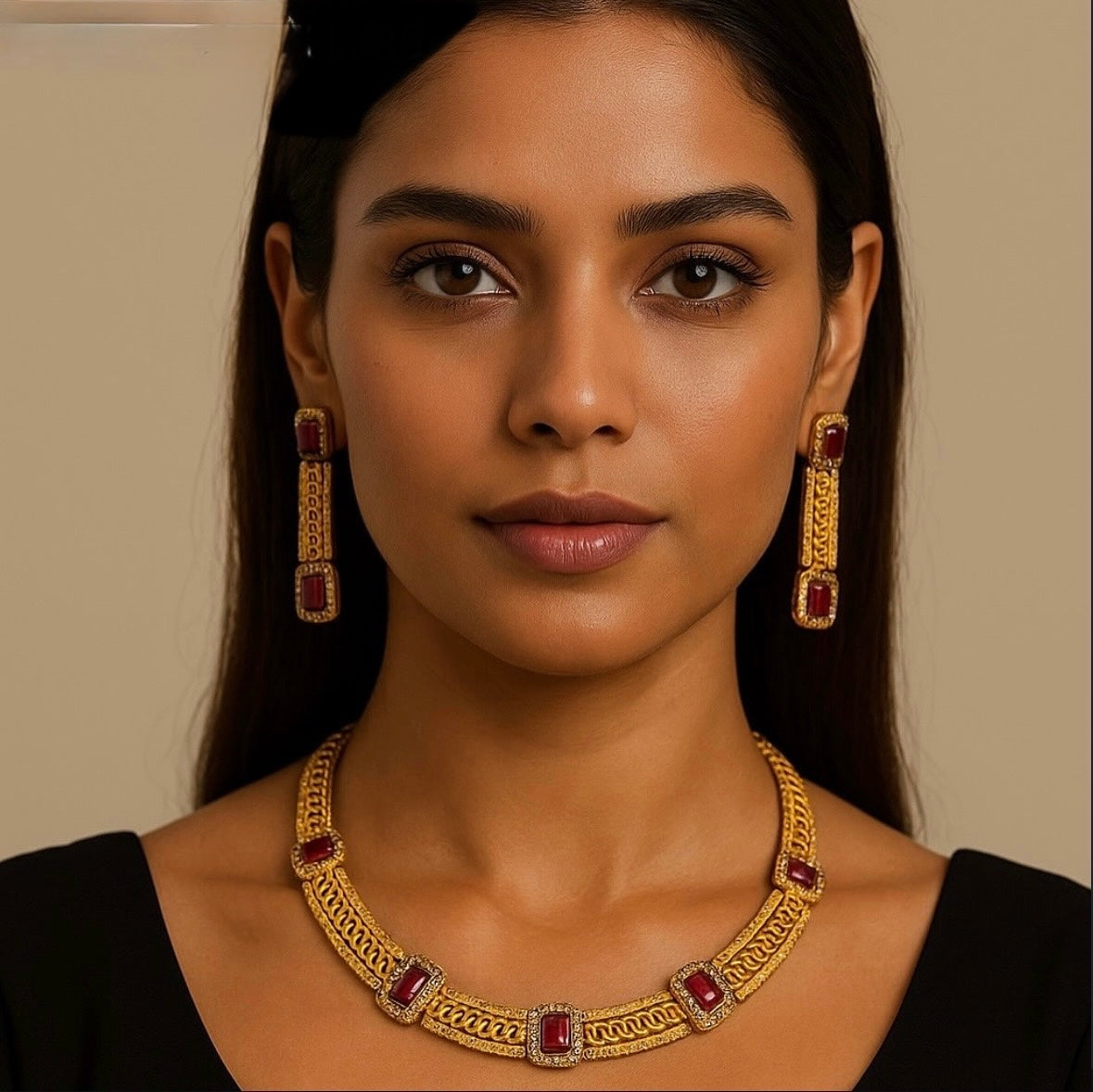 Customised ruby Bridal set