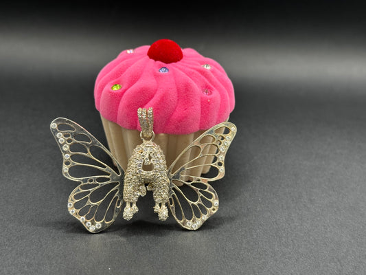 Customised butterfly style alphabet locket