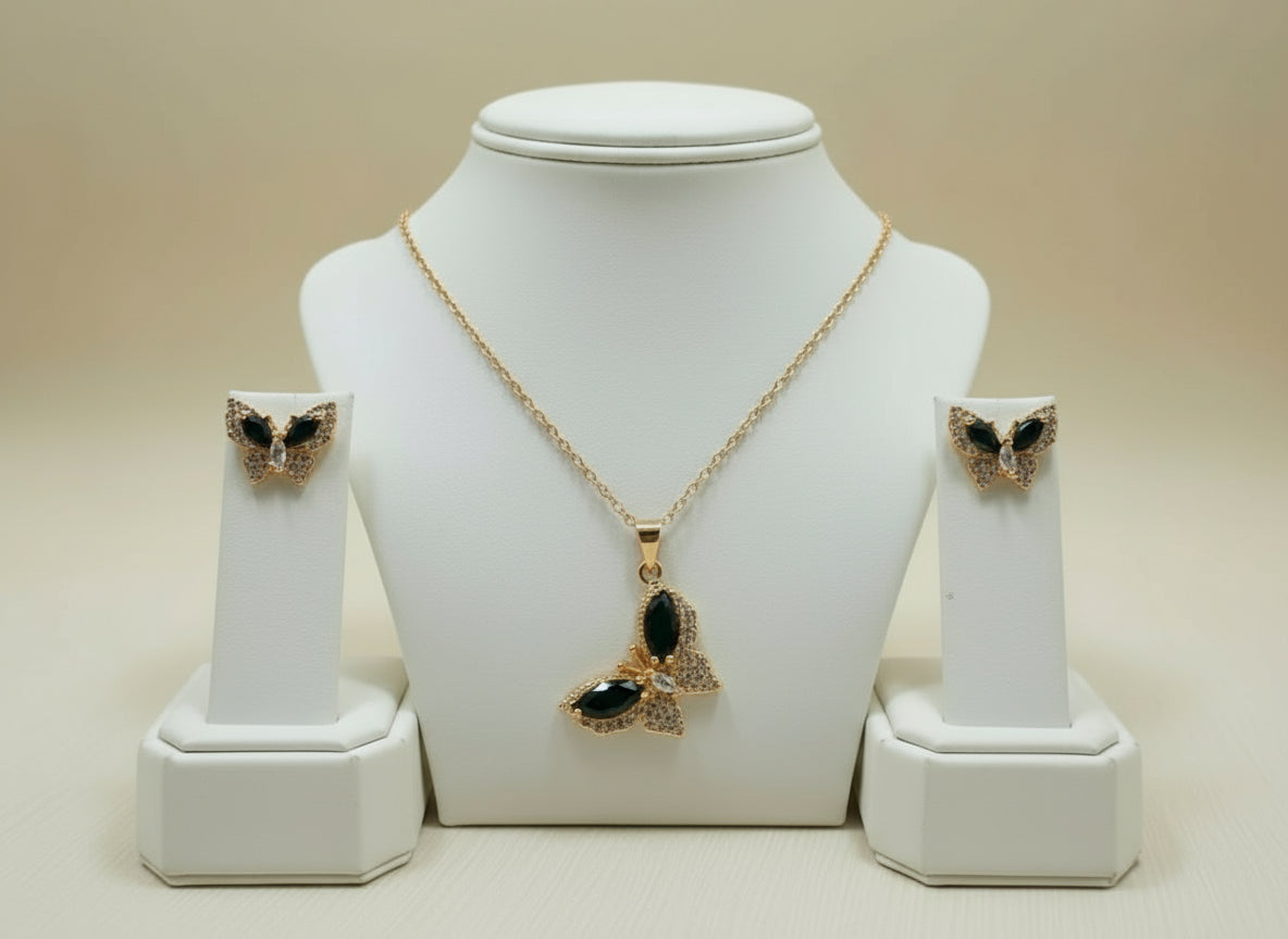 Zarcon butterfly locket set