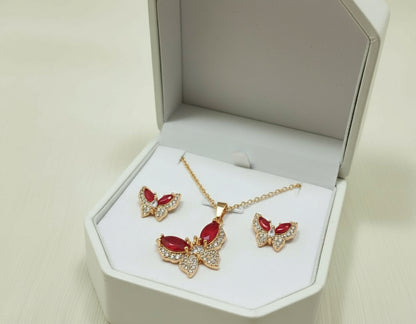Zarcon butterfly locket set