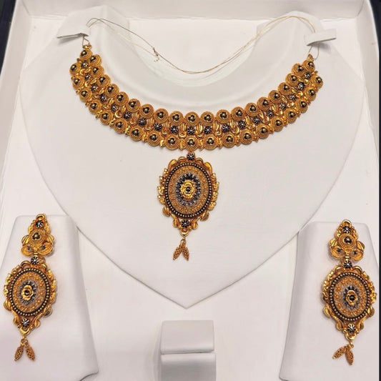 Customised Collar style Gaani set with Turkish Lacker