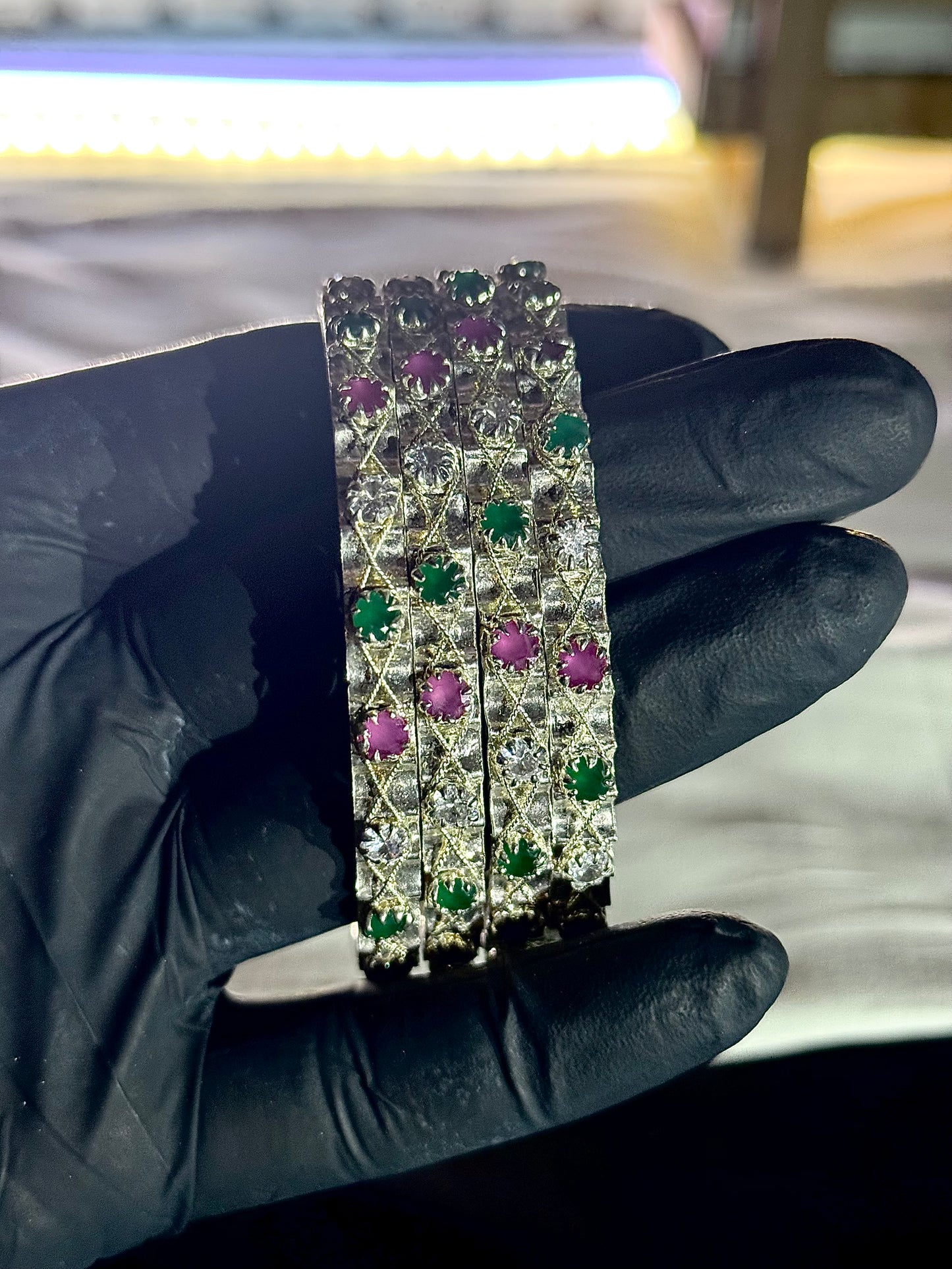 Silver Stone casting bangles (cb001)