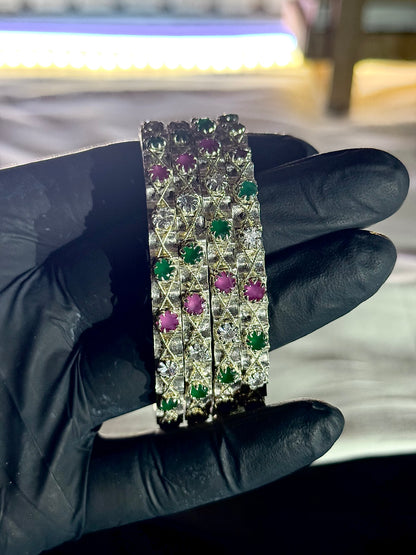 Silver Stone casting bangles (cb001)