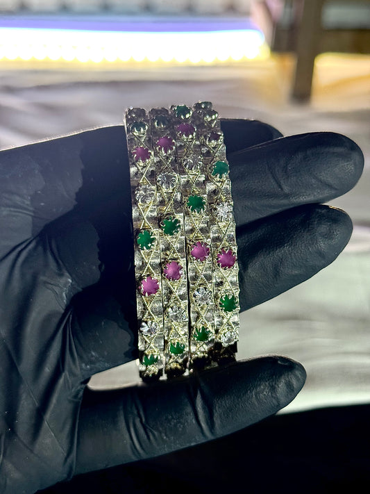 Silver Stone casting bangles (cb001)