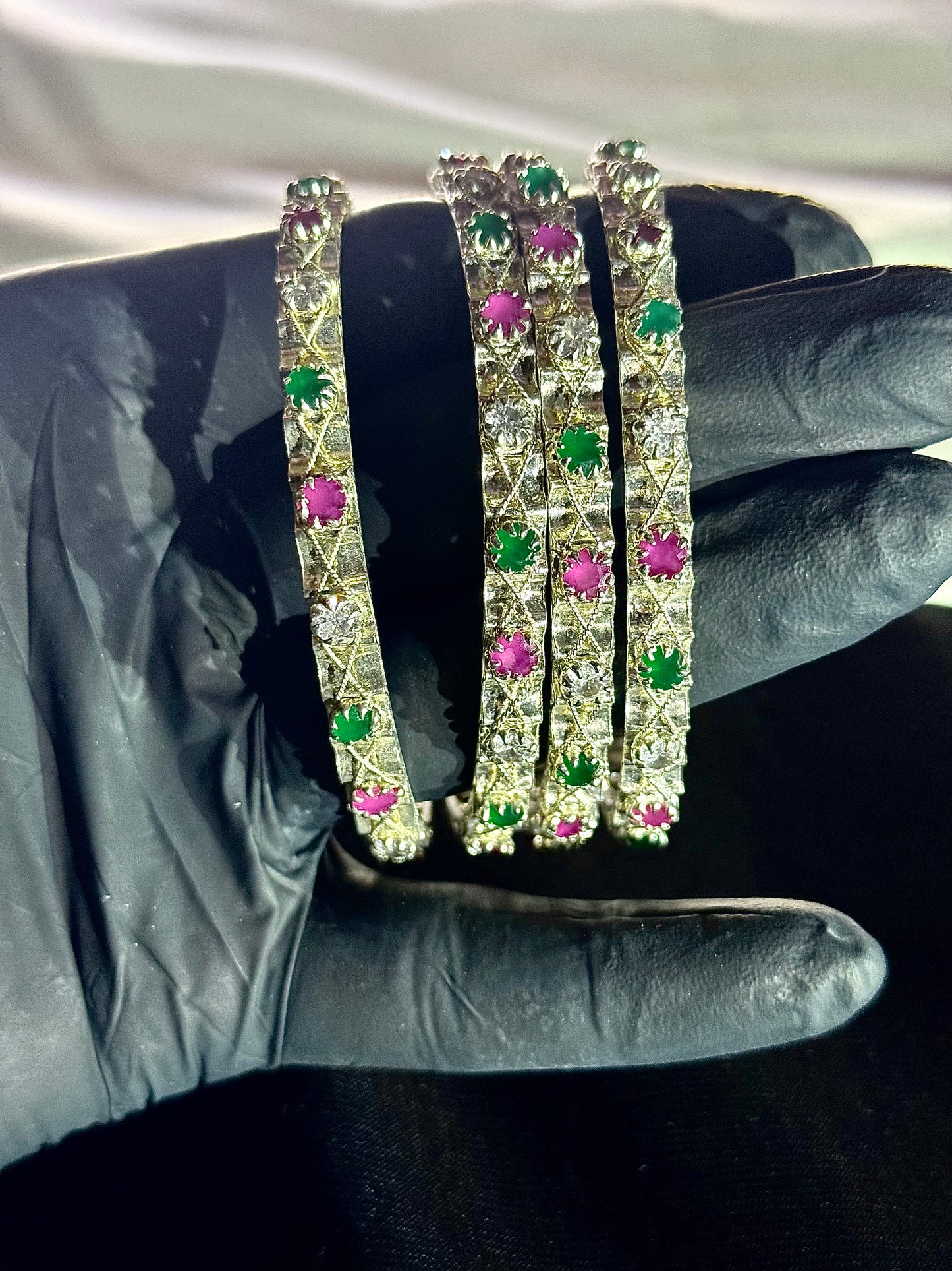 Silver Stone casting bangles (cb001)