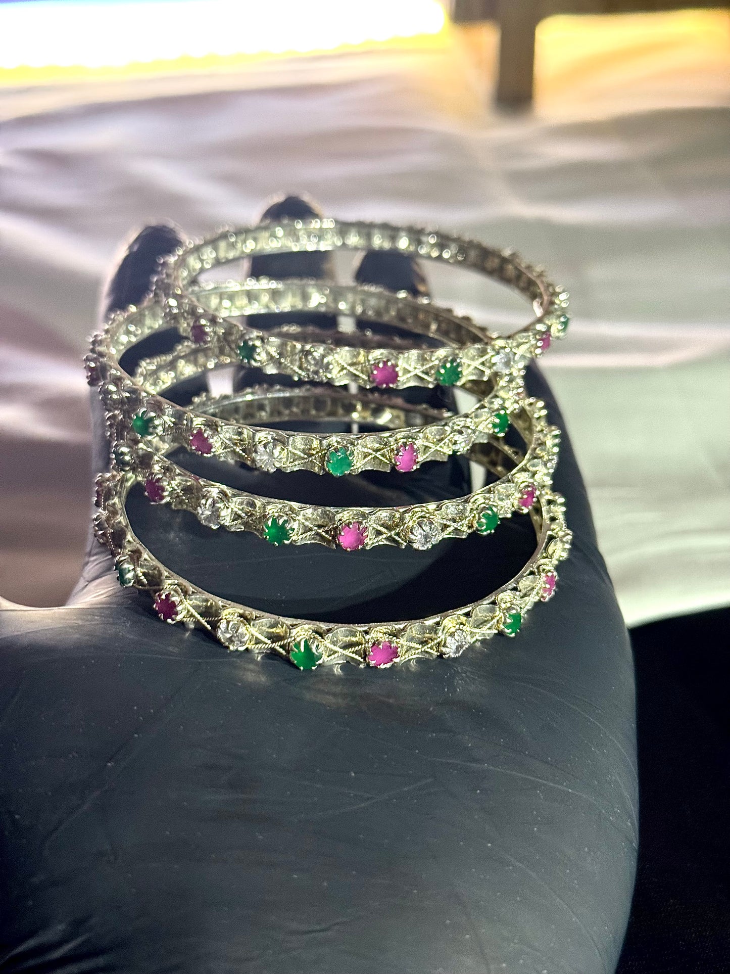 Silver Stone casting bangles (cb001)