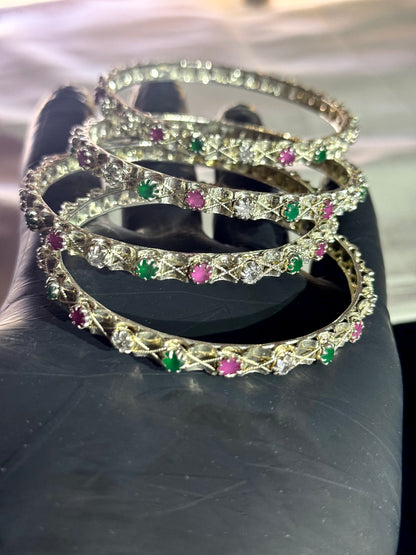 Silver Stone casting bangles (cb001)