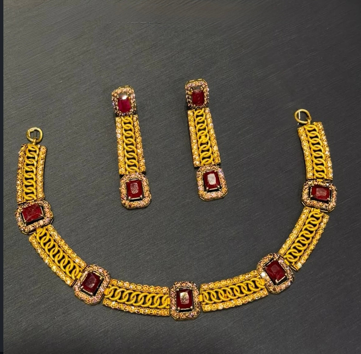 Customised ruby Bridal set