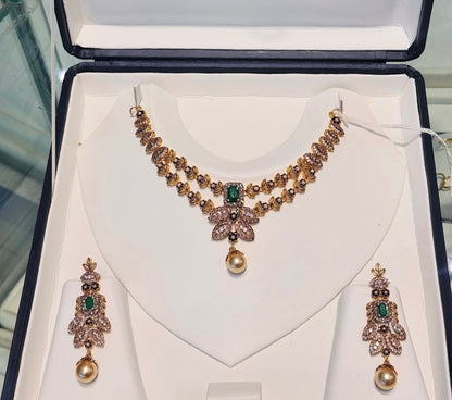 Customised emerald Bridal set