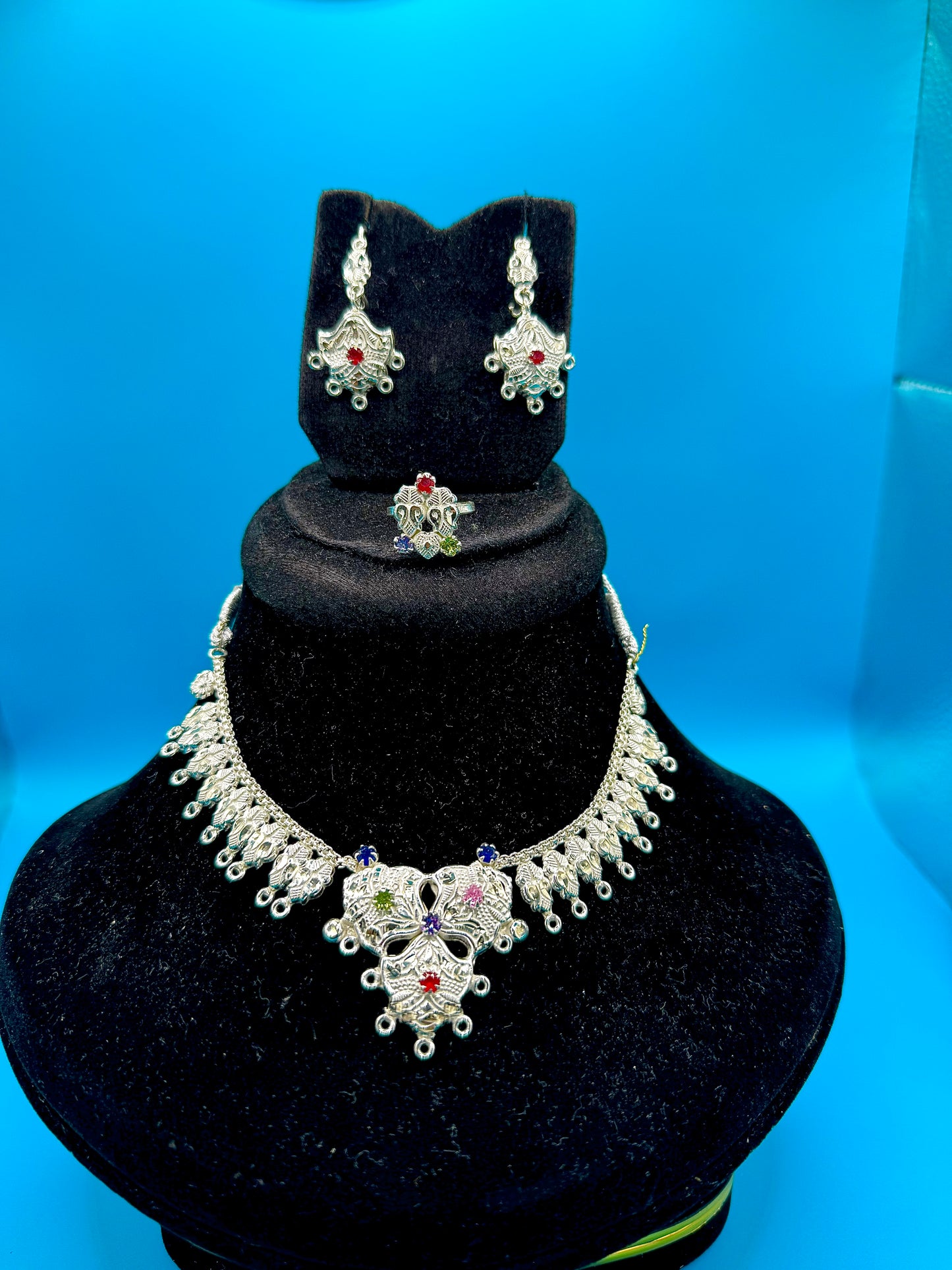 Silver di-piece Gaani set