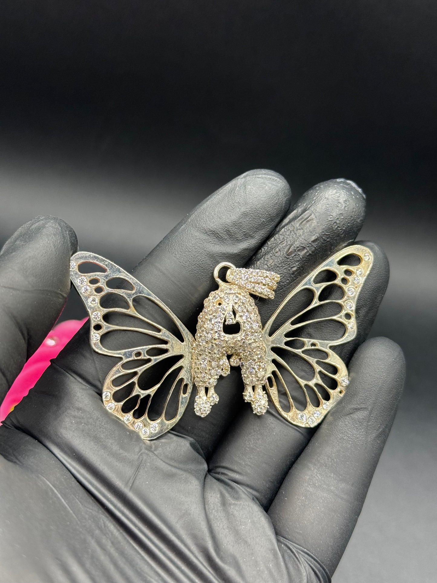 Customised butterfly style alphabet locket