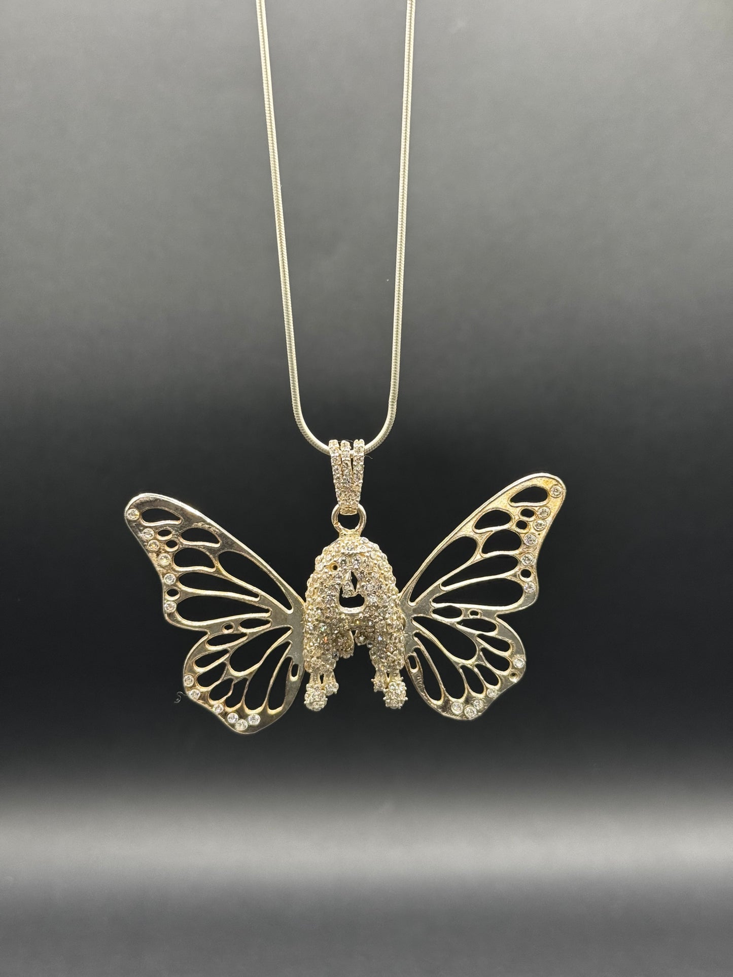 Customised butterfly style alphabet locket