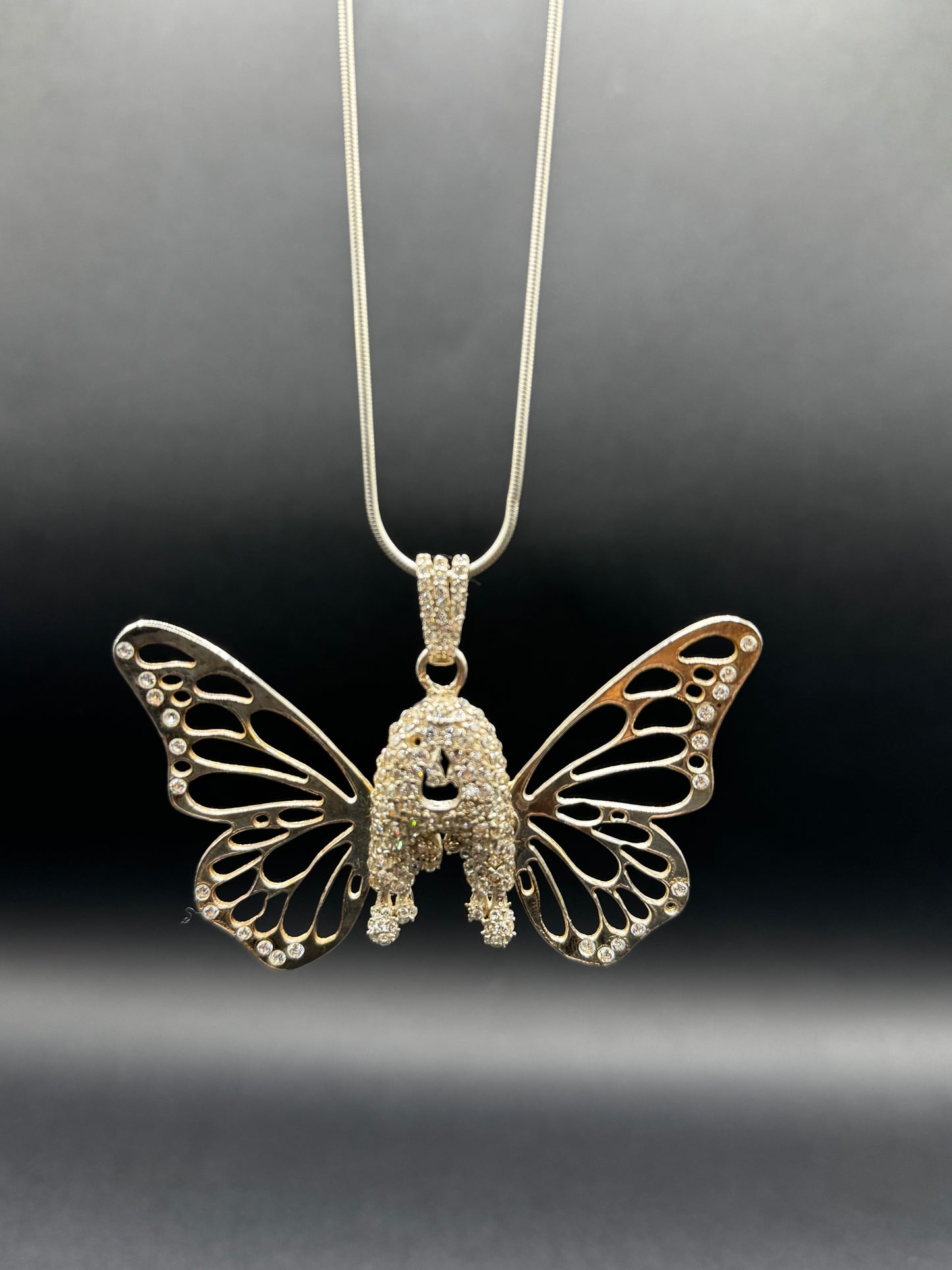 Customised butterfly style alphabet locket