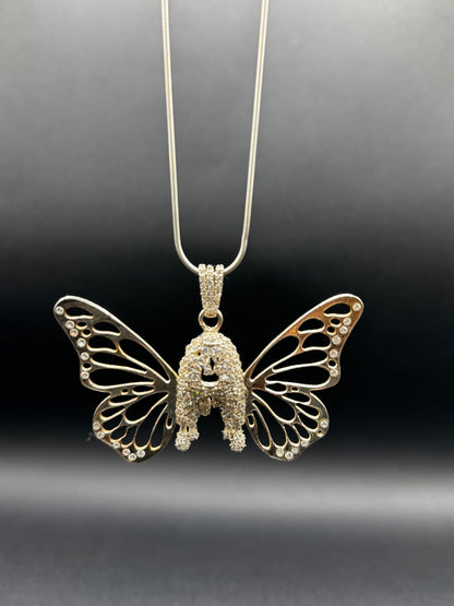 Customised butterfly style alphabet locket