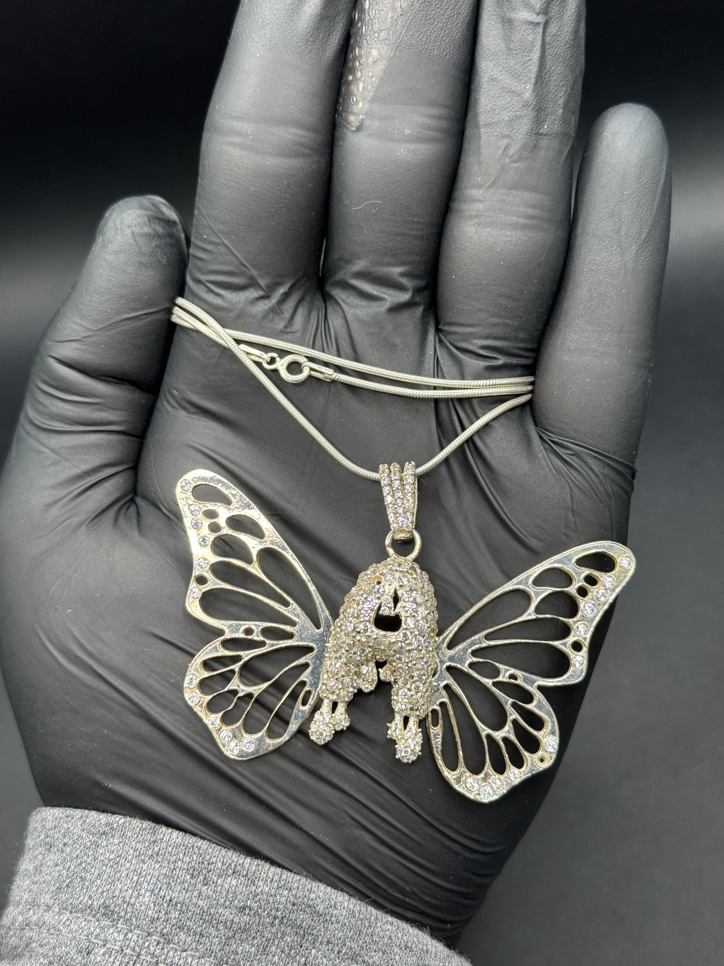 Customised butterfly style alphabet locket