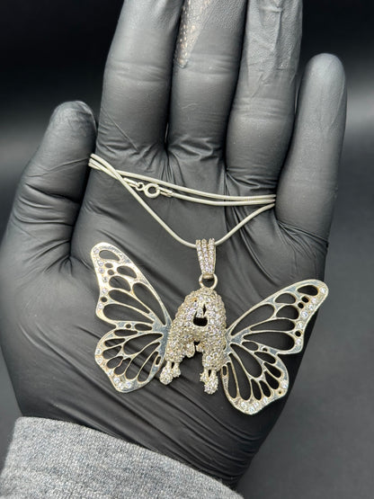 Customised butterfly style alphabet locket